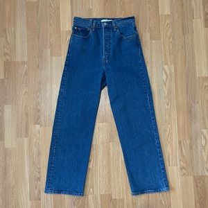 Levi's Ribcage Straight Ankle Jeans, Georgie - Medium Indigo, size 28